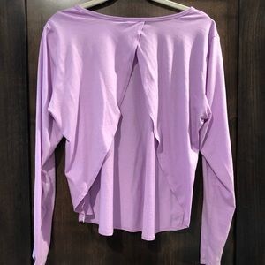 Open Back Lilac Workout Shirt